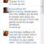 Twitter on JetBlue Twitter feed on JetBlue