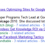 Shared news items in Google Search Shared news items in Google Search
