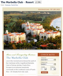 The Marbella Club custom Facebook page