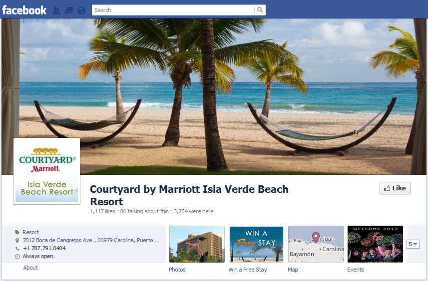 Facebook Timeline for Courtyard by Marriott Isla Verde Beach Resort