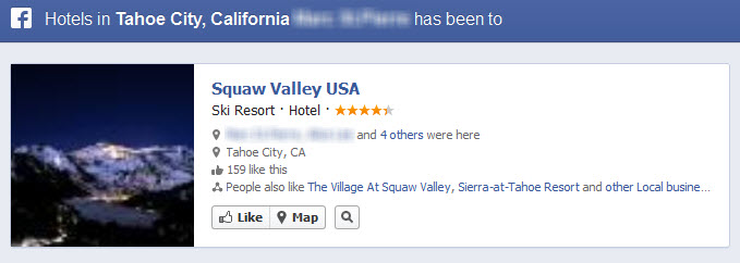 Facebook Graph Search Hotels in Tahoe My Friend Has Been To