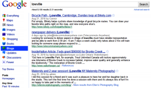 Blog results in Google Search Selecting blog resutls from the left column of Google
