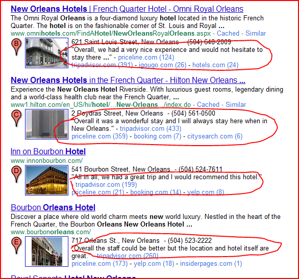 Hotel Reviews using Google Local search Hotel Reviews using Google Local search