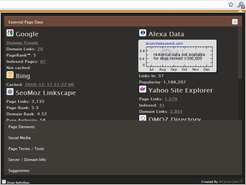 Screen shot from SEO Site Tools Screen shot from SEO Site Tools