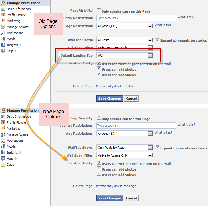 Facebook Business Page Options Facebook Business Page Options