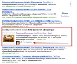 Google includes social media in search results