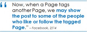 Facebook page tags show to new users