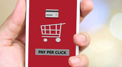 Pay per click on smart phone screen