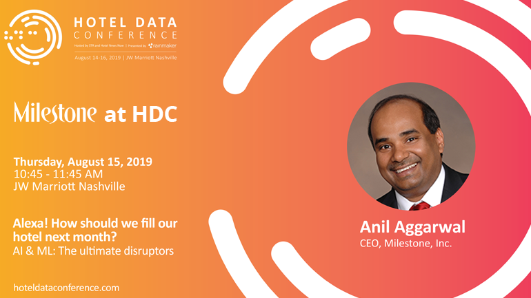 Milestone CEO will speak at Hotel Data Conference 2019
