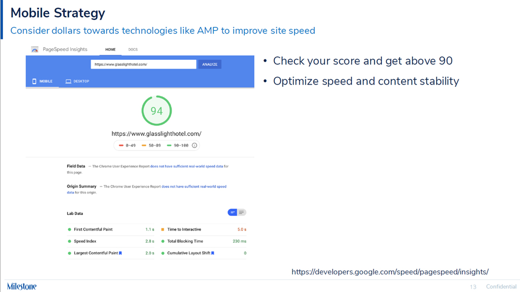 Consider dollars towards technologies like AMP to improve site speed - milestoneinternet.com, Milestone Inc.