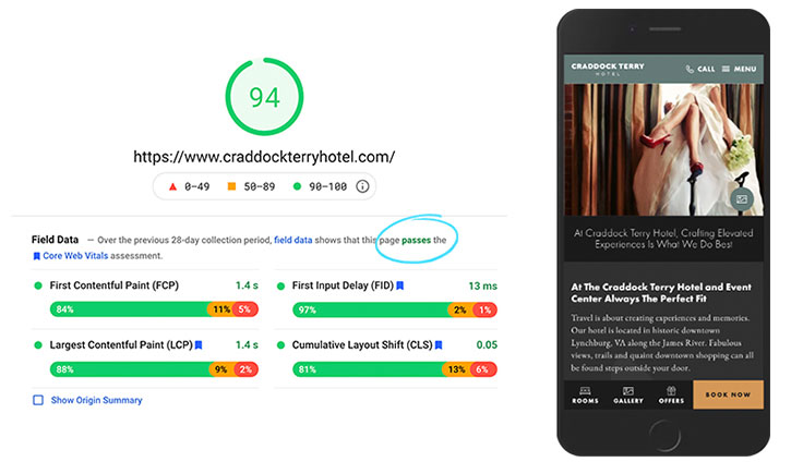 core web vitals and site experience metrics