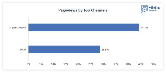 Pageviews by top channels