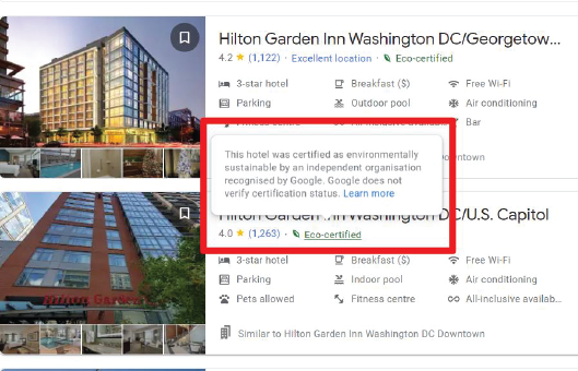 Google now awards eco-friendly badges to hotels and other businesses