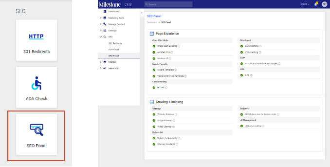 Introducing Milestone CMS SEO Panel: One-stop dashboard for your business’s SEO status