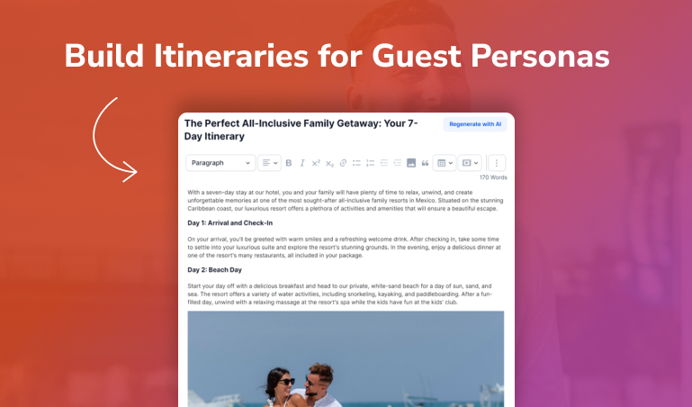 Hospitality Content Tip: Improve Engagement & Guest Experiences by Crafting Personalized Itineraries